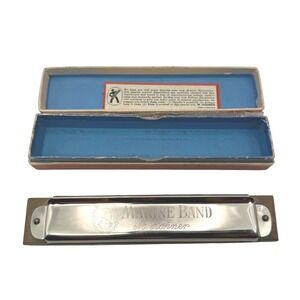 Vintage Hohner Marine Band No. 365 Harmonica Germany w/ Original Box‎